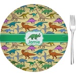 Dinosaurs Glass Appetizer / Dessert Plate 8" (Personalized)