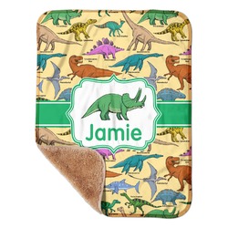 Dinosaurs Sherpa Baby Blanket - 30" x 40" w/ Name or Text