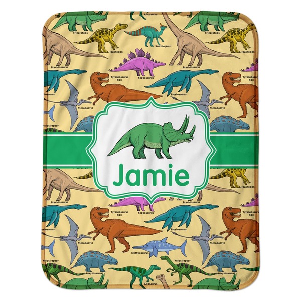 Dinosaurs Baby Sherpa Blanket - Flat