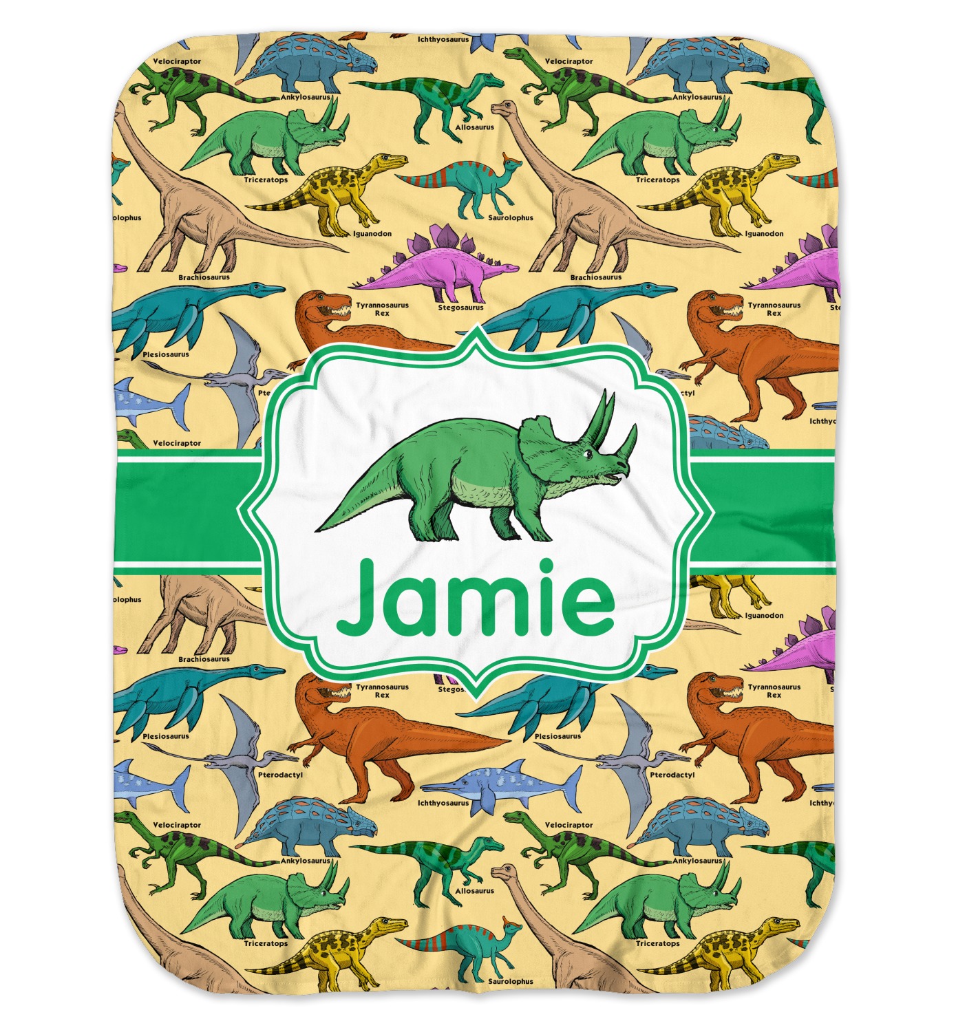 Custom Dinosaurs Baby Swaddling Blanket (Personalized) YouCustomizeIt