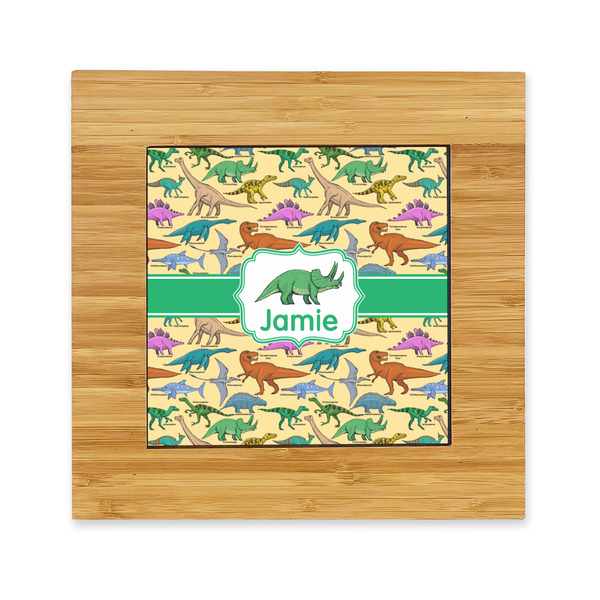 Custom Dinosaurs Bamboo Trivet with Ceramic Tile Insert (Personalized)