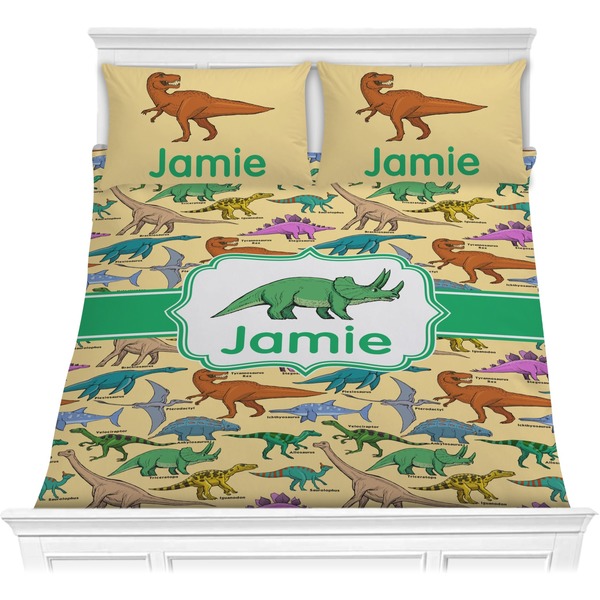 Custom Dinosaurs Comforter Set - Full / Queen (Personalized)