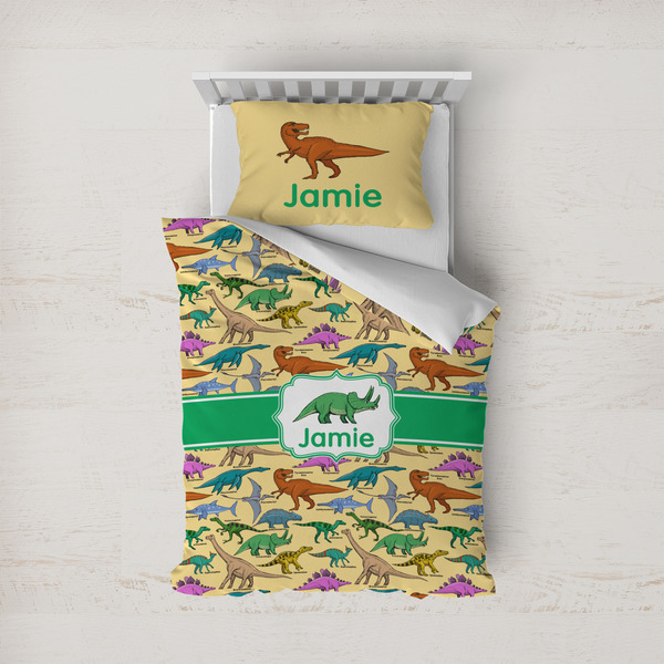 Custom Dinosaurs Duvet Cover Set - Twin (Personalized)