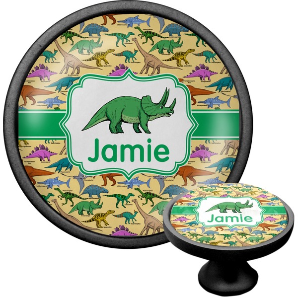 Custom Dinosaurs Cabinet Knob (Black) (Personalized)