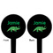 Dinosaurs Black Plastic 4" Food Pick - Round - Double Sided - Front & Back