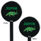 Dinosaurs Black Plastic 5.5" Stir Stick - Double Sided - Round - Front & Back