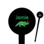 Dinosaurs 6" Round Plastic Food Picks - Black - Double Sided (Personalized)