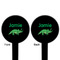 Dinosaurs Black Plastic 6" Food Pick - Round - Double Sided - Front & Back