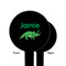 Dinosaurs Black Plastic 6" Food Pick - Round - Single Sided - Front & Back