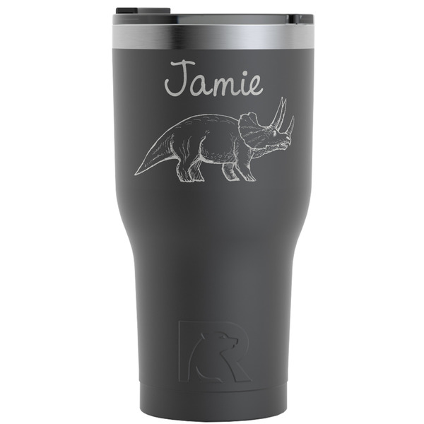 Custom Dinosaurs RTIC Tumbler - Black - Engraved Front (Personalized)