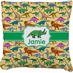 Dinosaurs Faux-Linen Throw Pillow 16" (Personalized)
