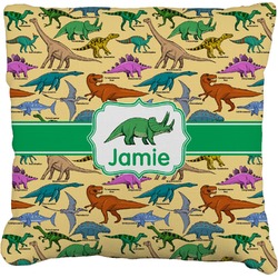 Dinosaurs Faux-Linen Throw Pillow 20" (Personalized)