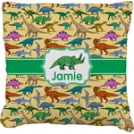 Dinosaurs Faux-Linen Throw Pillow 26" (Personalized)