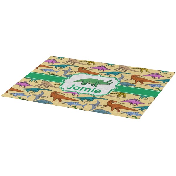 Dinosaurs Burlap Placemat (Angle View)