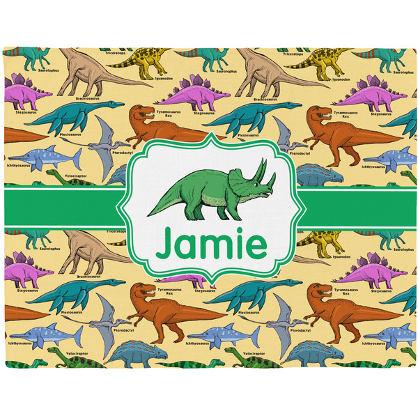 Custom Dinosaurs Woven Fabric Placemat - Twill w/ Name or Text
