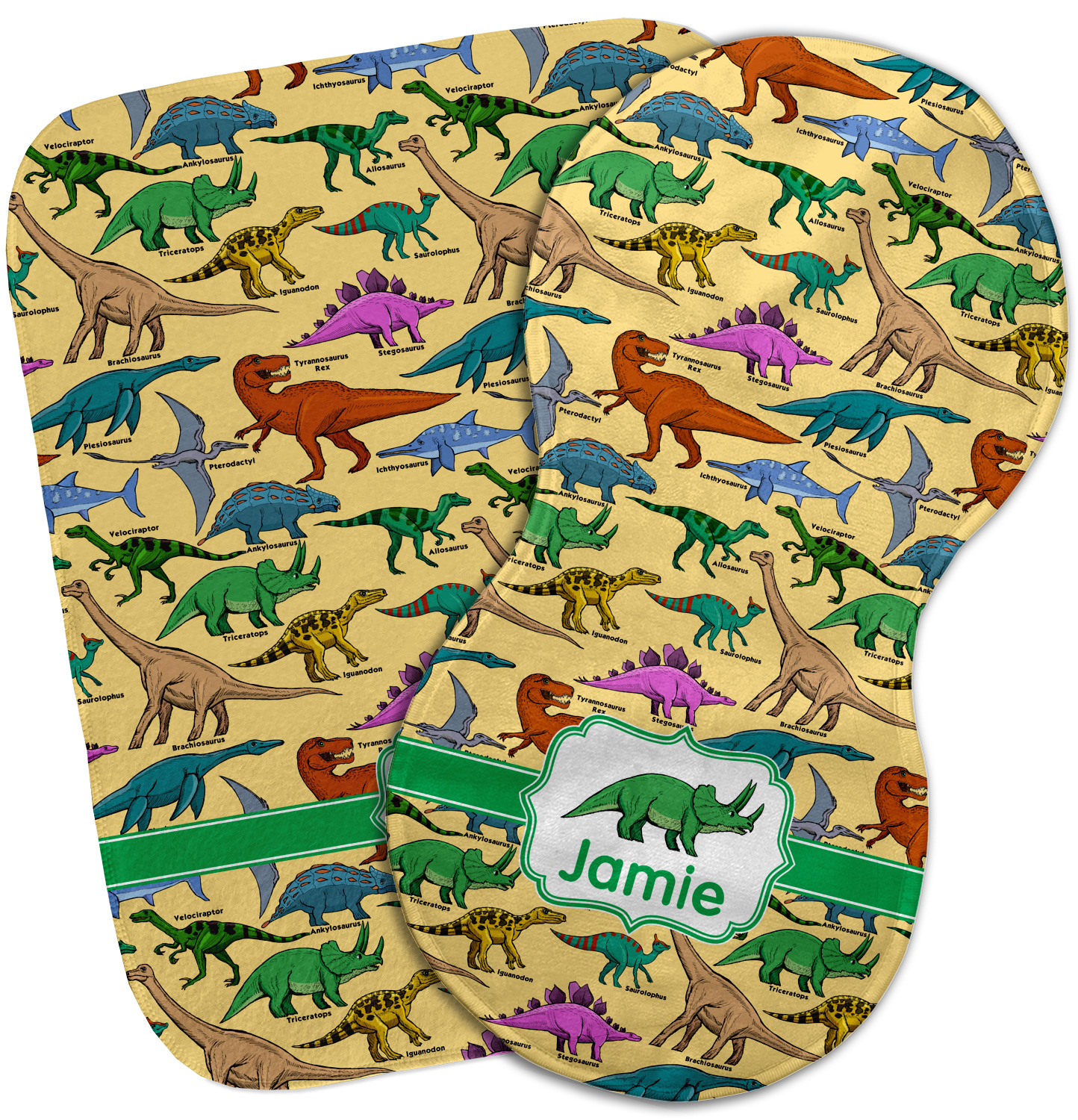 Custom Dinosaurs Burp Cloth (Personalized) YouCustomizeIt