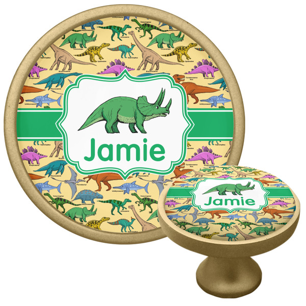 Dinosaurs Cabinet Knob - Gold - Multi Angle