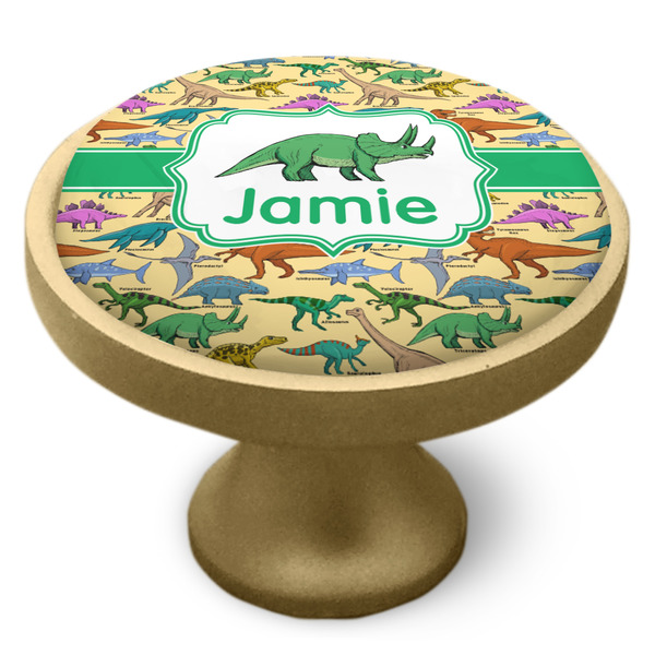 Dinosaurs Cabinet Knob - Gold - Side