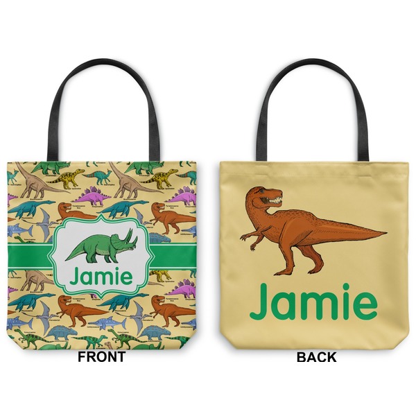 Dinosaurs Canvas Tote - Front and Back