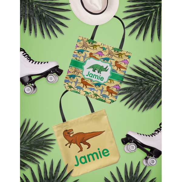 Dinosaurs Canvas Tote Lifestyle Front and Back
