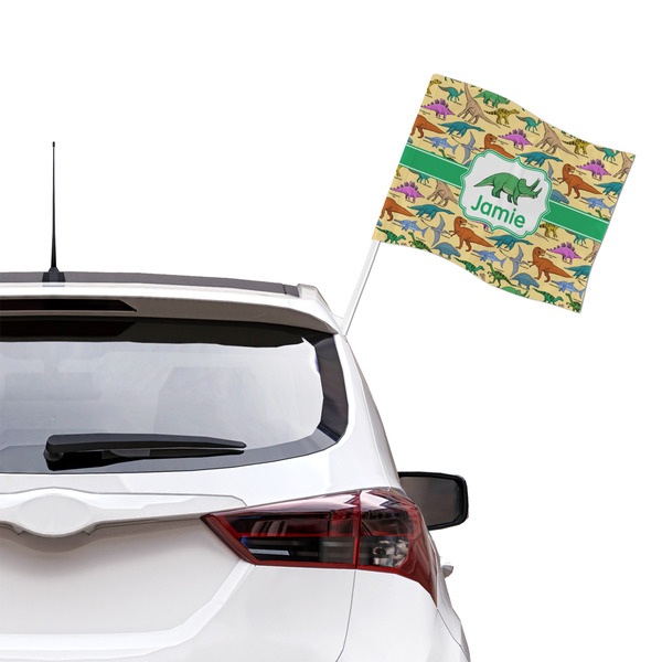 Dinosaurs Car Flag - Large - LIFESTYLE