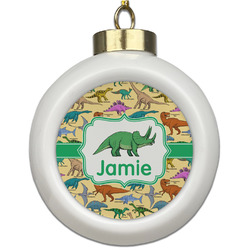 Dinosaurs Ceramic Ball Ornament (Personalized)