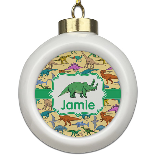 Custom Dinosaurs Ceramic Ball Ornament (Personalized)