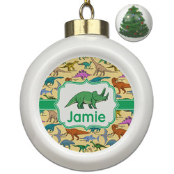 Dinosaurs Ceramic Ball Ornament - Christmas Tree (Personalized)