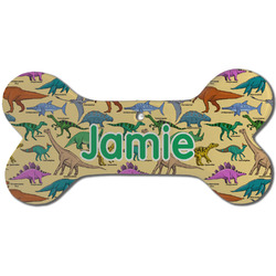 Dinosaurs Ceramic Dog Ornament - Front w/ Name or Text