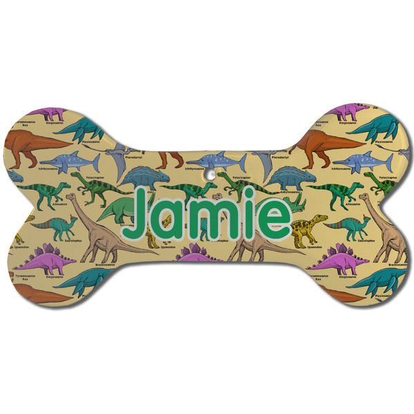 Dinosaurs Ceramic Flat Ornament - Bone Front