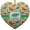 Dinosaurs Ceramic Flat Ornament - Heart (Front)