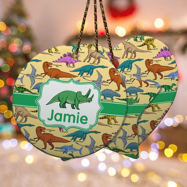 Custom Dinosaurs Ceramic Ornament w/ Name or Text
