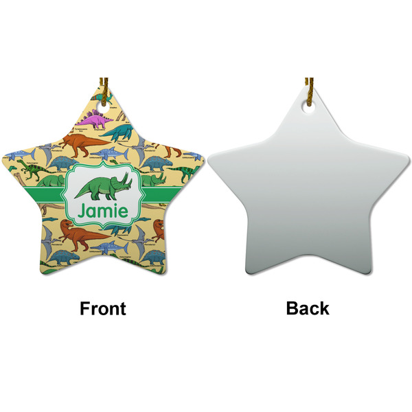 Dinosaurs Ceramic Flat Ornament - Star Front & Back (APPROVAL)