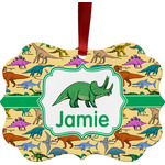 Dinosaurs Metal Frame Ornament - Double Sided w/ Name or Text