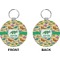 Dinosaurs Circle Keychain (Front + Back)