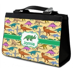 Dinosaurs Classic Tote Purse w/ Leather Trim w/ Name or Text