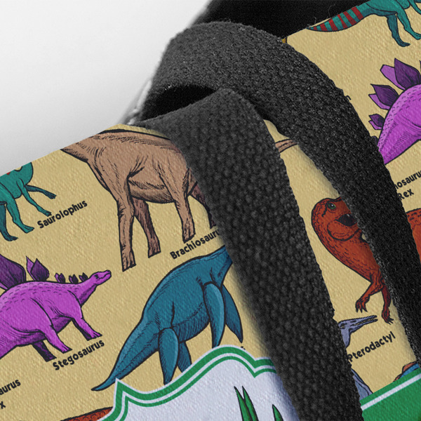 Dinosaurs Closeup of Tote w/Black Handles