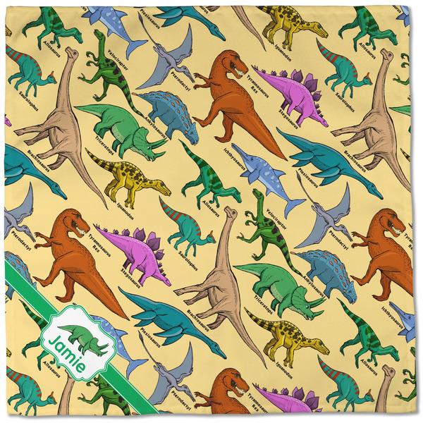 Dinosaurs Cloth Napkins - Personalized Dinner (Full Open)