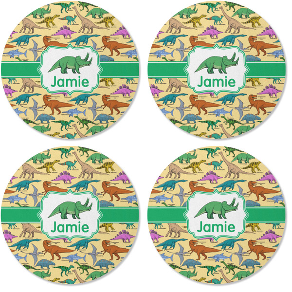 Dinosaurs Coaster Round Rubber Back - Apvl