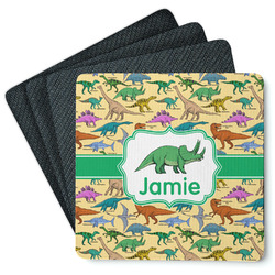 Dinosaurs Square Rubber Backed Coasters - Set of 4 (Personalized)