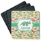 Dinosaurs Square Rubber Backed Coasters - Set of 4 (Personalized)