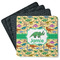 Dinosaurs Square Rubber Backed Coasters - Set of 4 (Personalized)