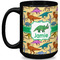 Dinosaurs 15 Oz Coffee Mug - Black (Personalized)