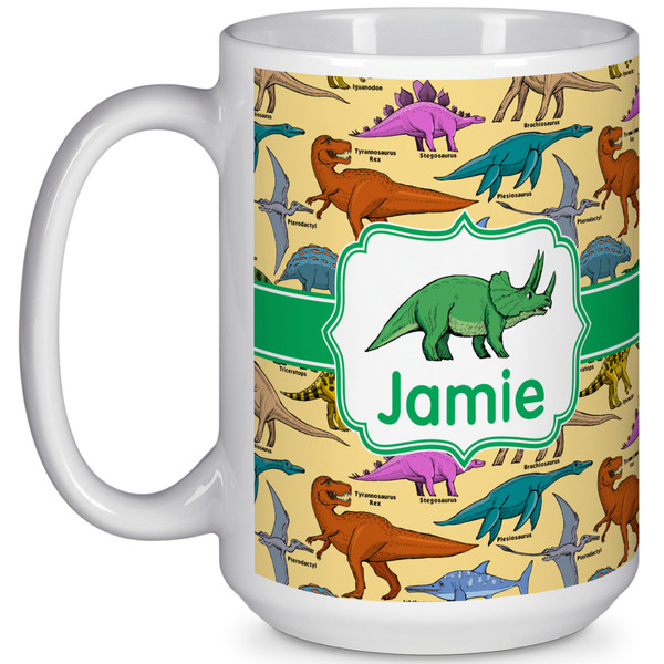 Custom Dinosaurs 15 Oz Coffee Mug - White (Personalized)