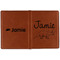 Dinosaurs Cognac Leather Passport Holder Outside Double Sided - Apvl