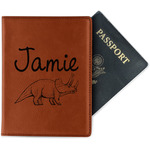 Dinosaurs Passport Holder - Faux Leather - Double Sided (Personalized)
