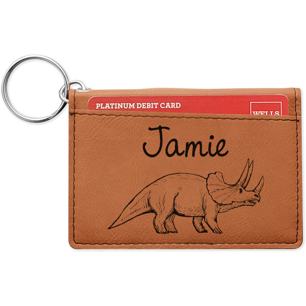Custom Dinosaurs Leatherette Keychain ID Holder (Personalized)