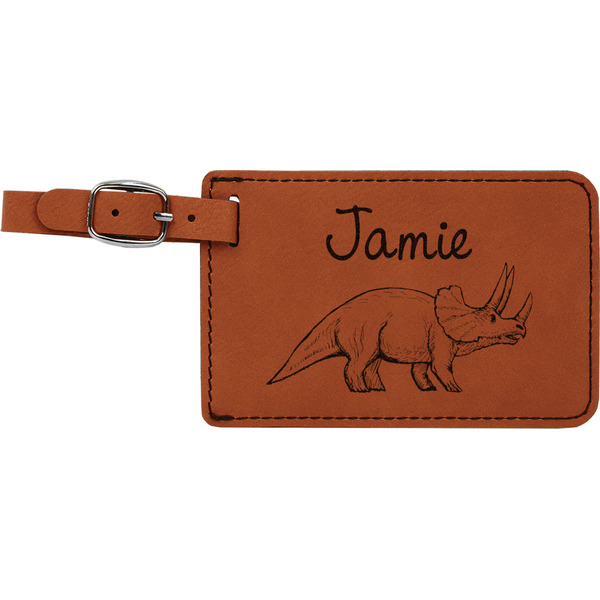 Custom Dinosaurs Leatherette Luggage Tag (Personalized)