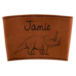 Dinosaurs Leatherette Cup Sleeve (Personalized)