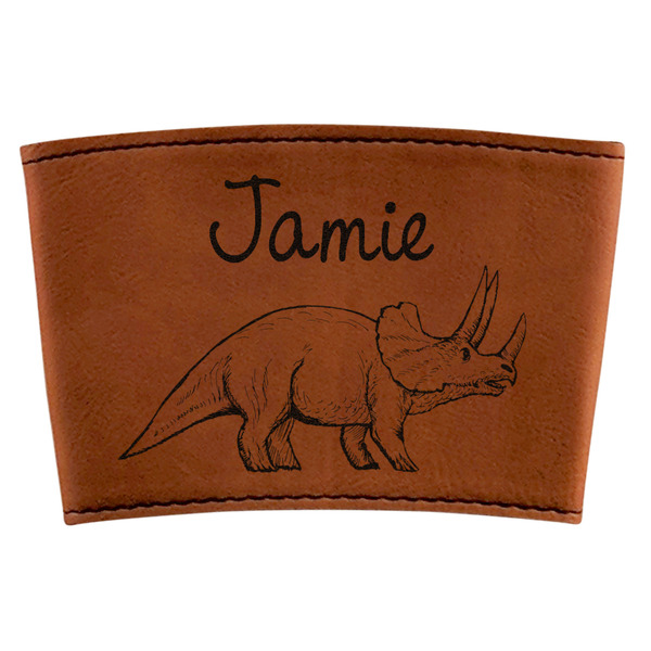 Custom Dinosaurs Leatherette Cup Sleeve (Personalized)
